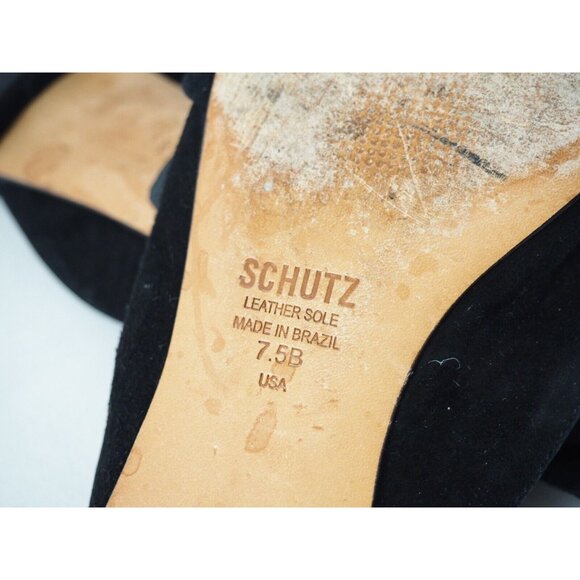 Schutz Black Suede Pointed Toe Bow Slides Flats, Size 7.5 (US) - Picture 9 of 10